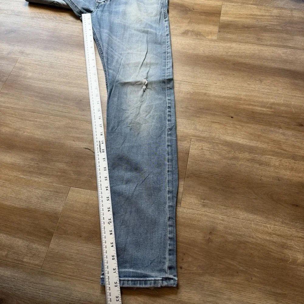 Diesel Tepphar Jeans Mens 33x32 Muddy Wash Distressed Slim Carrot Stretch 0845F